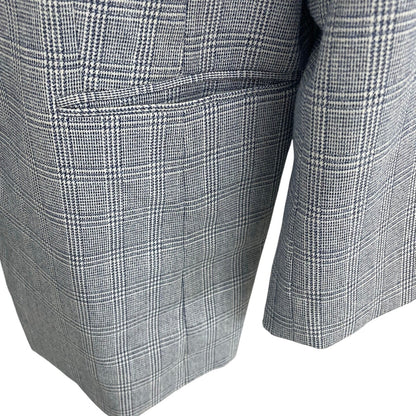Talbots Spring Glen Plaid Blazer Jacket Blue White Womens Plus Size 16