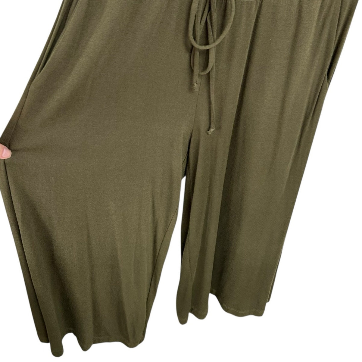 Michael Stars Olive Green Sleeveless V Neck Waist Tie Jumpsuit Womens Size XS
