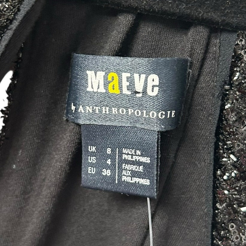 NWT Maeve by Anthropologie Black Sequin Disco Sleeveless Jumpsuit Womens 4