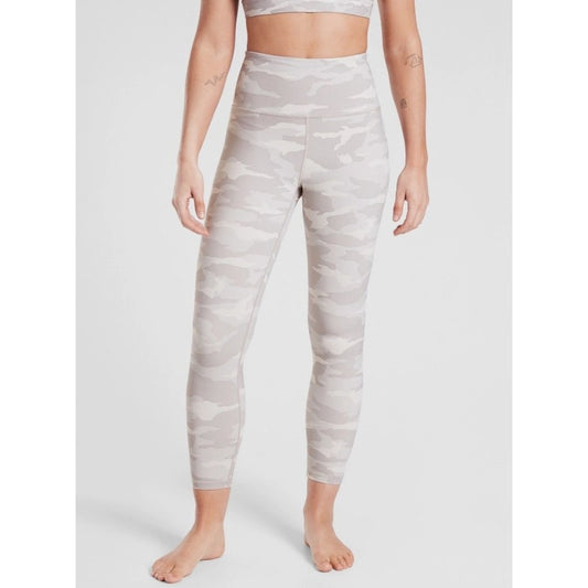 Athleta Gray White Camo Print Elation 7/8 Tight Pull On Leggings Womens Size XL