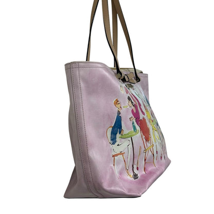 Kate Spade Pink Multi Ooh La La Bruno Cafe Francis Double Handle Tote AS IS