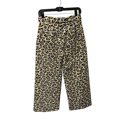 Maeve Leopard Print The Ettie High-Rise Crop Wide-Leg Pants Womens Size 27