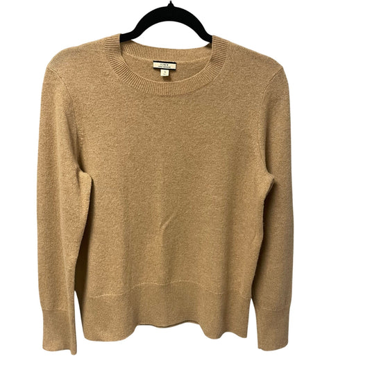 J. Crew 100% Cashmere Tan Crewneck Sweater Womens Size Small