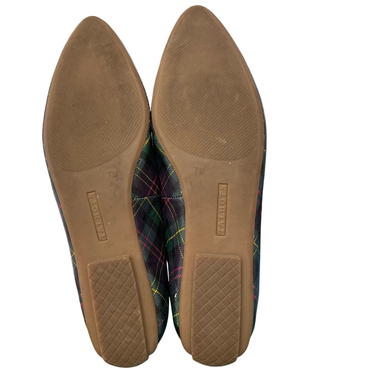 Talbots Francesca Tie Tassel Driving Moccasins Tartan Plaid Leather Womens 7