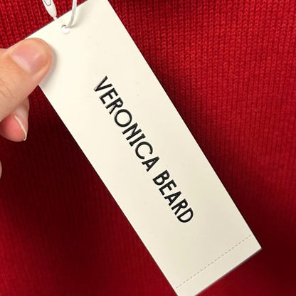 NWT Veronica Beard Crimson Red Mazzy Cashmere Turtleneck Shell Womens Size Small
