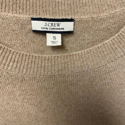 J. Crew 100% Cashmere Tan Crewneck Sweater Womens Size Small