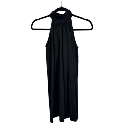 NWT Susana Monaco Black Sleeveless Turtle Neck Pleat Mini Dress Womens X-Small