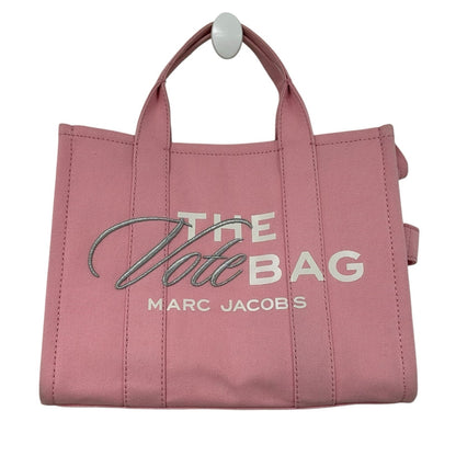 Marc Jacobs Pink White Double Handle The Vote Tote Bag w/ Crossbody Strap AS IS