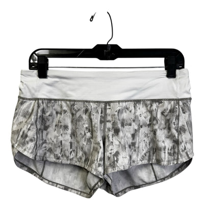 Lululemon Athletica Gray White Print High Rise Pull On Speed Up Shorts Womens 6