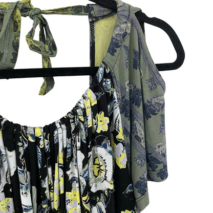 Free People Cold Shoulder Scoop Neck Floral Print Top Womens Small