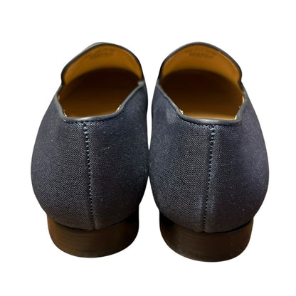 Lauren Ralph Lauren Blue Logo Embroidered Slip On Heeled Loafer Womens 9