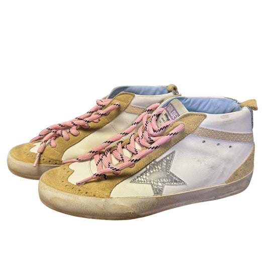 Golden Goose Silver Metallic Glitter Color Block Pattern High Top Sneakers 9