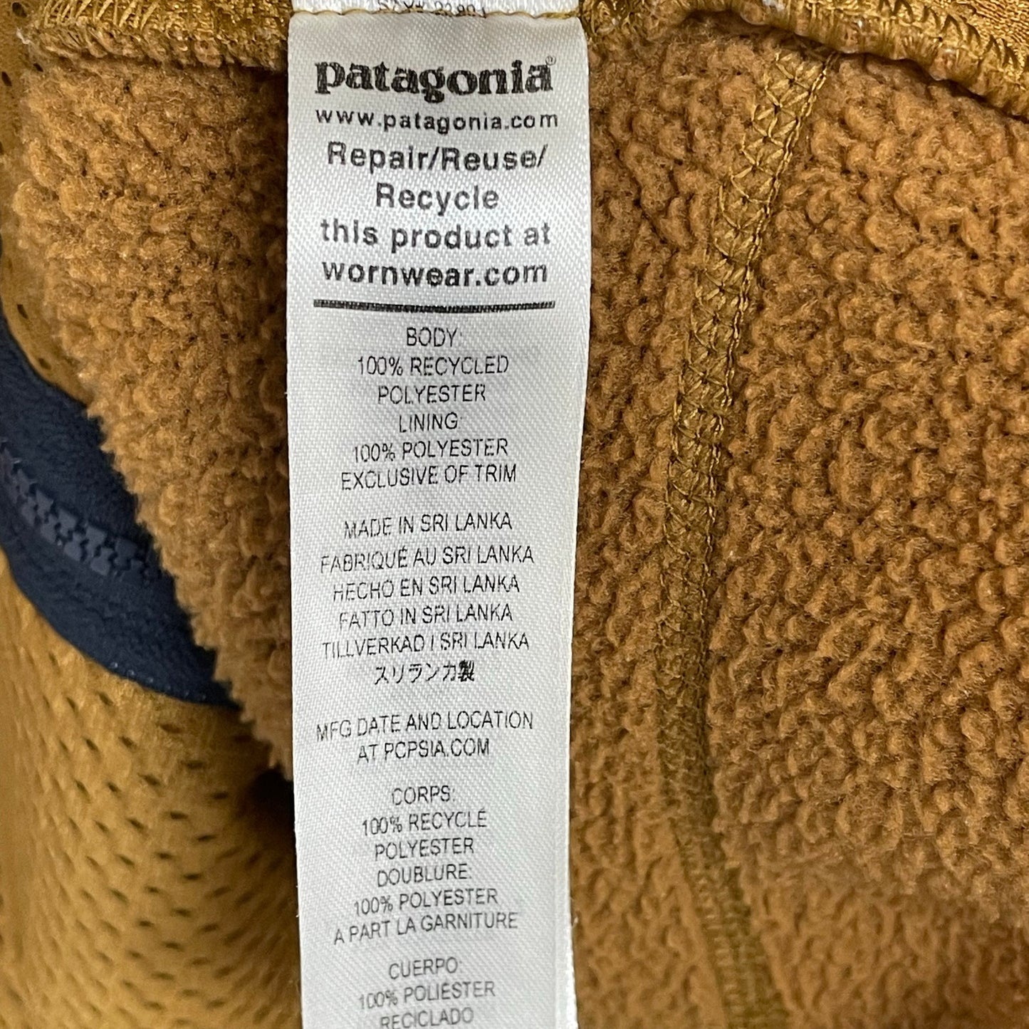 Patagonia Full Zip Retro Pile Jacket in Bear Brown Mens Size XL