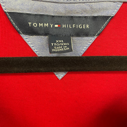 Tommy Hilfiger Short Sleeve Polo Dress Red Navy Polka Dot Print Womens Size XXL