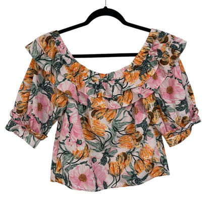 Cecilia Pettersson for Anthropologie Ruffled Off-The-Shoulder Blouse Womens XS