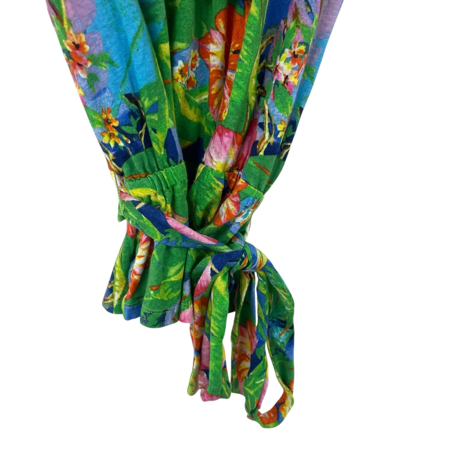 Lauren Ralph Lauren Floral Jersey Off The Shoulder Tie Front Top Womens Small