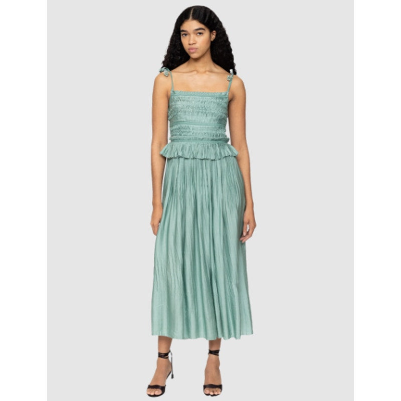 NWT SEA New York Sage Tie Strap Square Neck Pin Tucked Risa Dress Womens 4