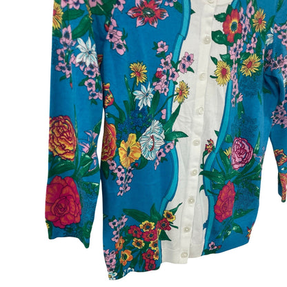 NWT Talbots Multicolor Floral Button Up Charming Cardigan in Blossom XS Petite