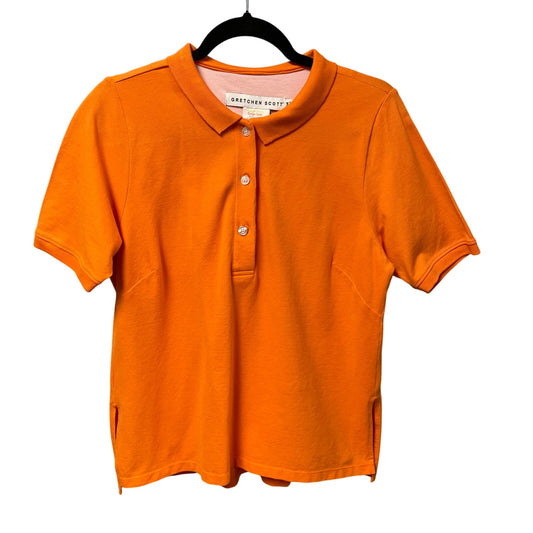 Gretchen Scott Cotton Blend Short Sleeve Orange Polo Womens Size Medium