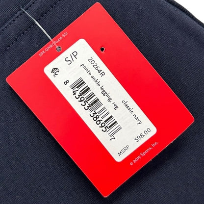 NWT Spanx Classic Navy Blue Ponte Ankle Pull On Leggings Womens Small