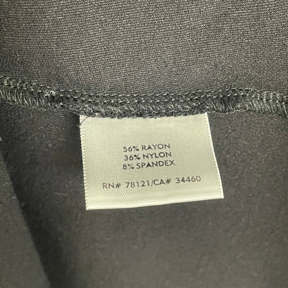Eileen Fisher Lowcut Knotted Front 3/4 Sleeve Black Shift Dress Womens Large