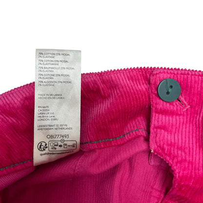 Anthropologie Maeve The Colette Corduroy Cropped Wide Leg Pant Pink Womens 30
