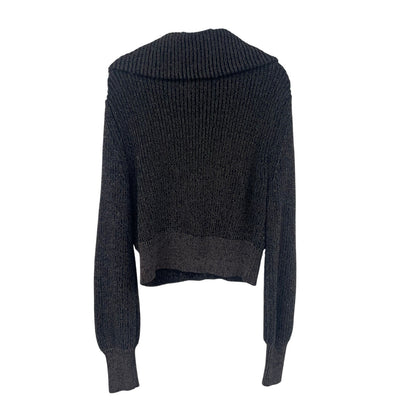 Varley Mentone Knit Half Zip Brown Black Speckle Sweater Womens Size XS