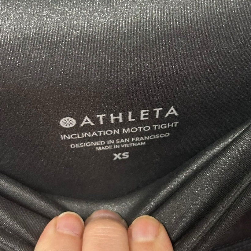 Athleta Inclination Moto Shimmer Tight Pull On Leggings in Powervita Womens XS