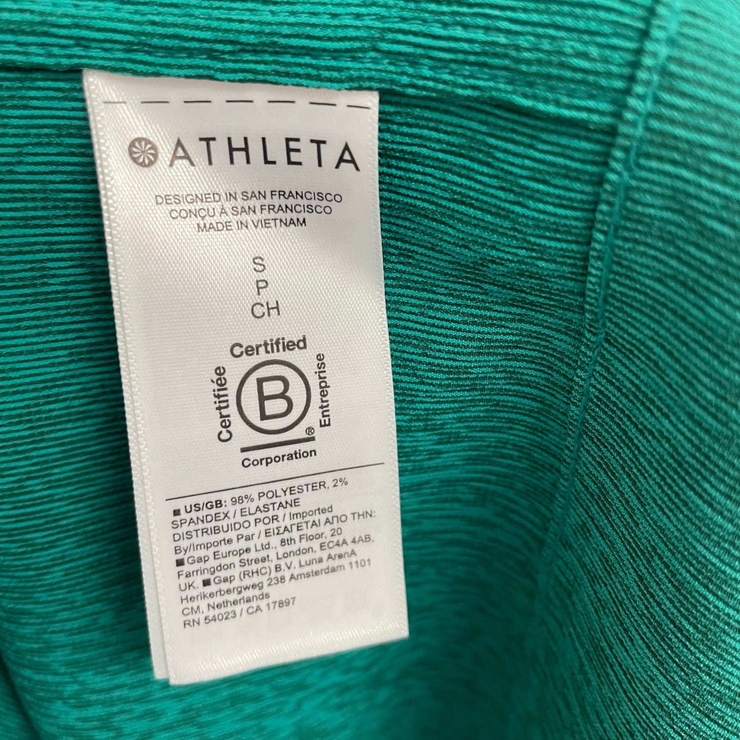 Athleta Short Sleeve Button Up Echo Top in Dark Green Womens Size Small