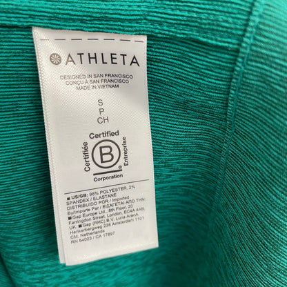 Athleta Short Sleeve Button Up Echo Top in Dark Green Womens Size Small