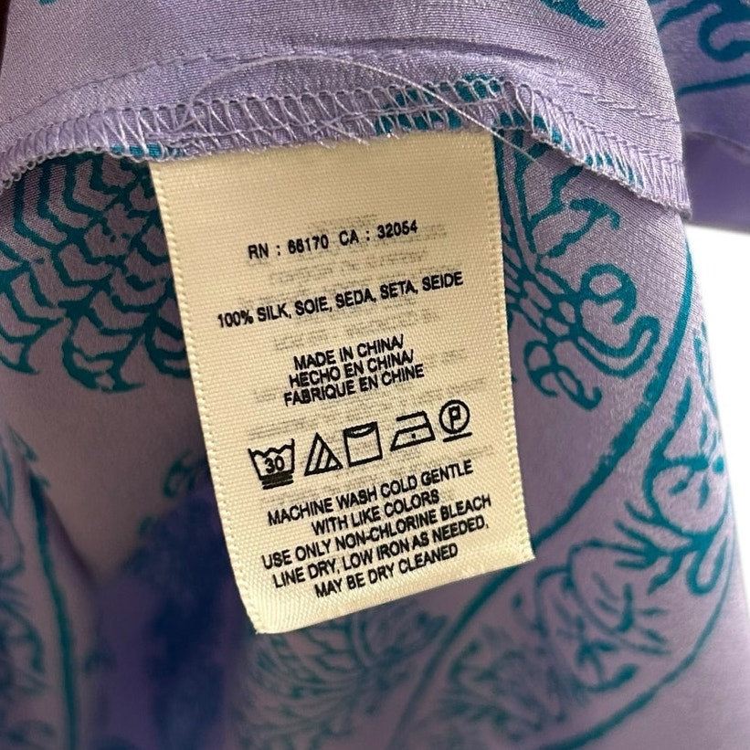 HD in Paris Anthropologie Panorama Front Tie Silk Tank Womens Petite 0