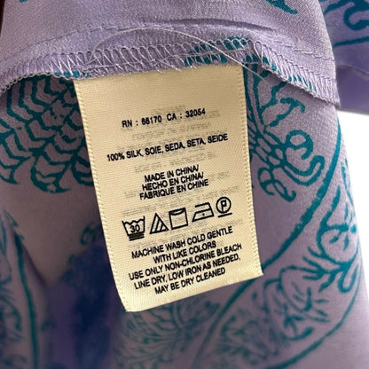 HD in Paris Anthropologie Panorama Front Tie Silk Tank Womens Petite 0