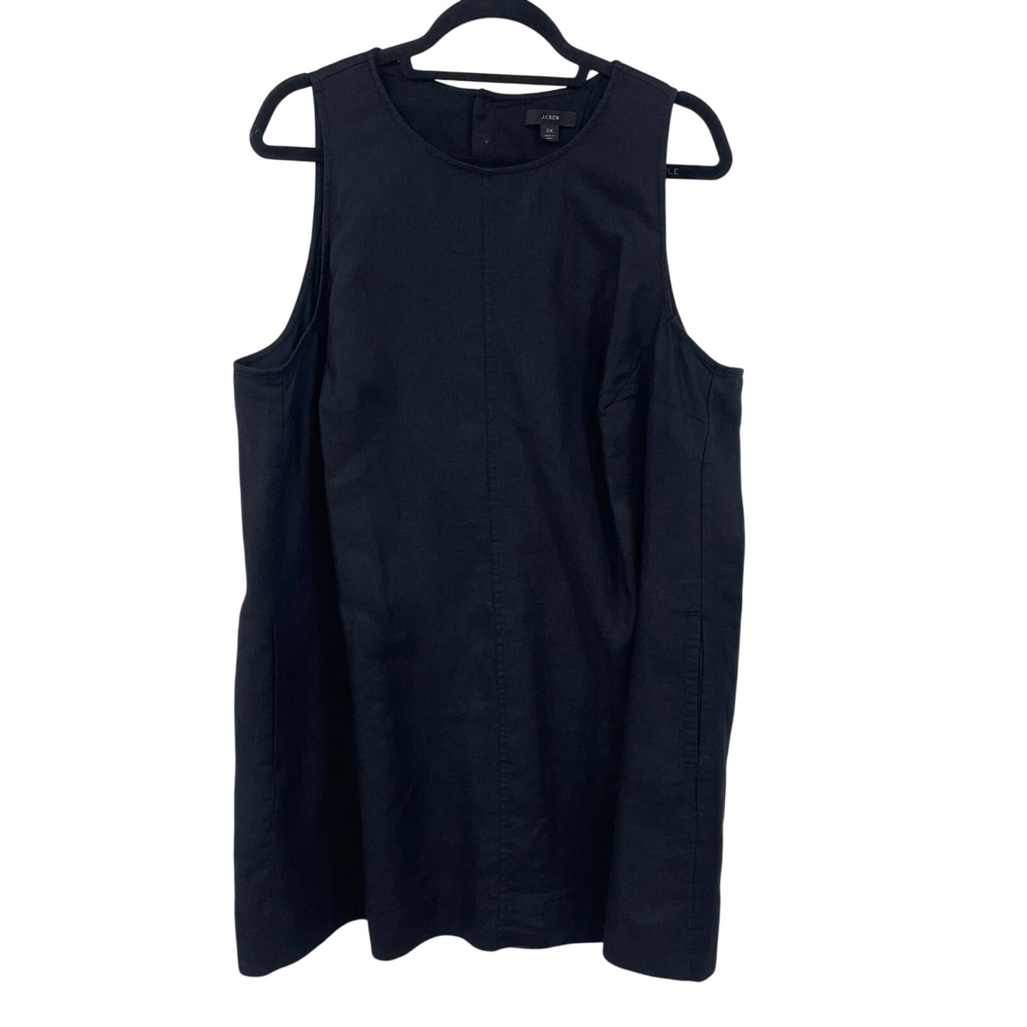 J. Crew 100% Linen Black Sleeveless Shift Dress with Pockets Womens Plus Size 2X