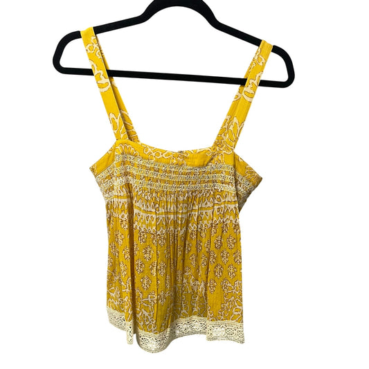 Anthropologie Plenty by Tracy Reese Yellow White Floral Tank Top Womens Small