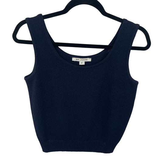 Vintage St. John White Label Santana Knit Navy Tank Top Womens Size P / US 2