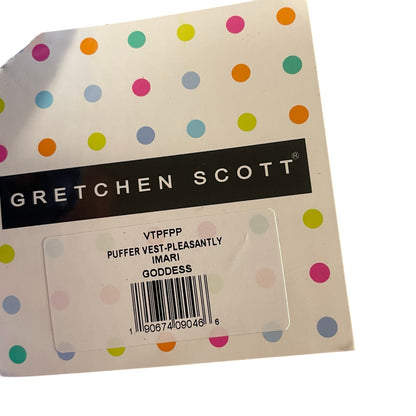 NWT Gretchen Scott Puffer Vest Pleasantly Imari Blue Orange Size Goddess / XXL