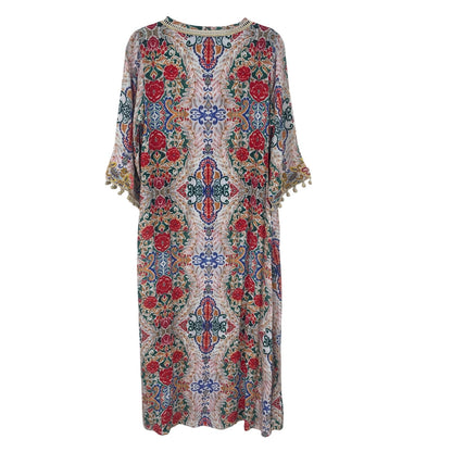 Soft Surroundings Ipanema Dress in Rio Rainbow Print Womens Petite Medium