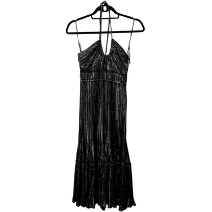 NWT ALC Metallic Sleeveless Halter Scoop Neck Pleated Cecila Maxi Dress Womens 4
