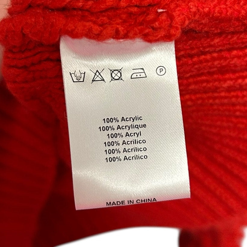 NWT Maeve Red Callahan Mock Neck Loop Stitch Acrylic Sweater Womens Small