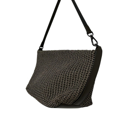 Brunello Cucinelli Brown Interwoven Raffia Effect Single Handle Shoulder Bag