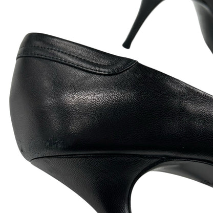 Vintage Givenchy Black Leather Flower Closed Toe Womens 36.5 / US 6.5 AS IS