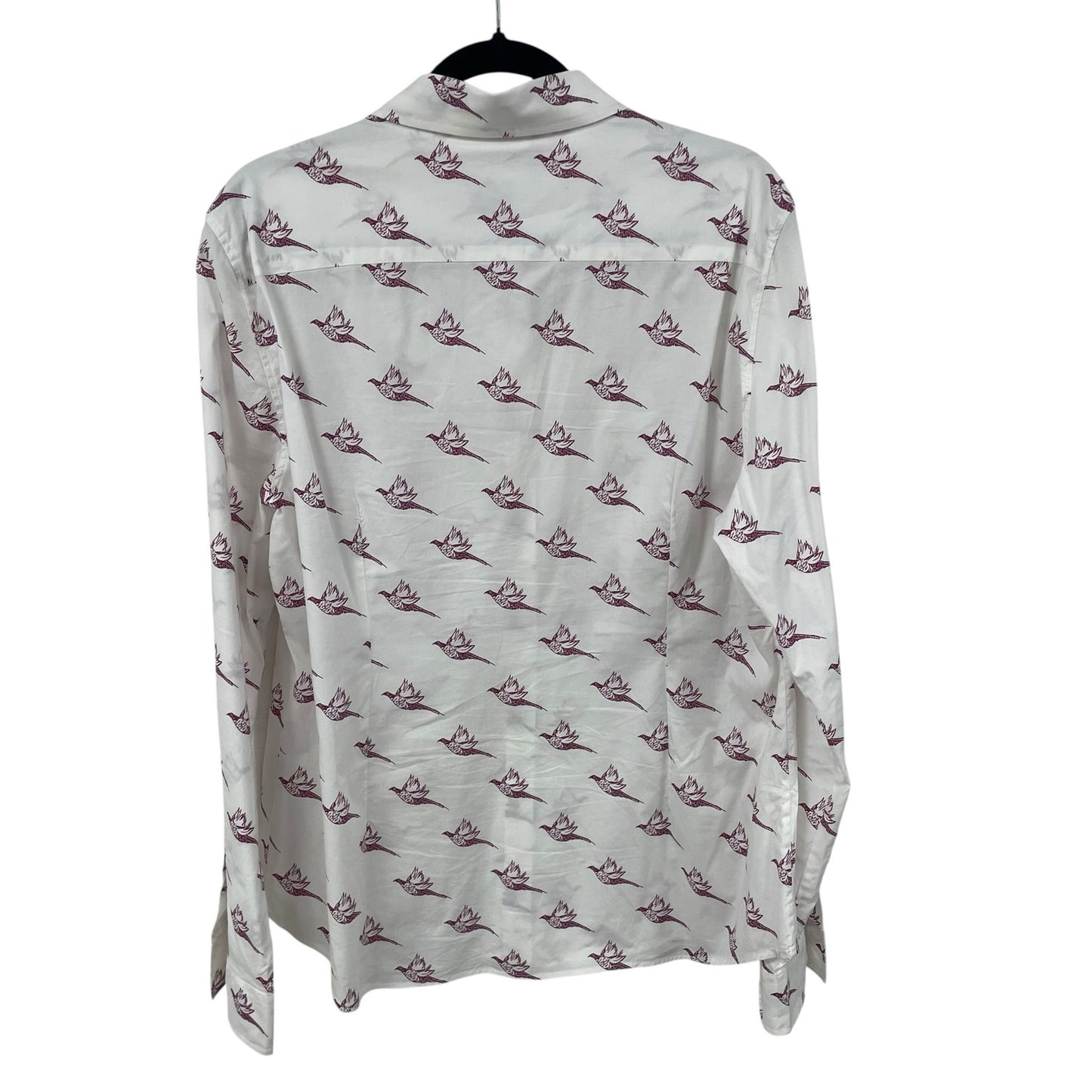 Schoffel Long Sleeve Button Up Norfolk Shirt in Fig Pheasant Womens 16 AS IS