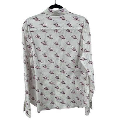 Schoffel Long Sleeve Button Up Norfolk Shirt in Fig Pheasant Womens 16 AS IS