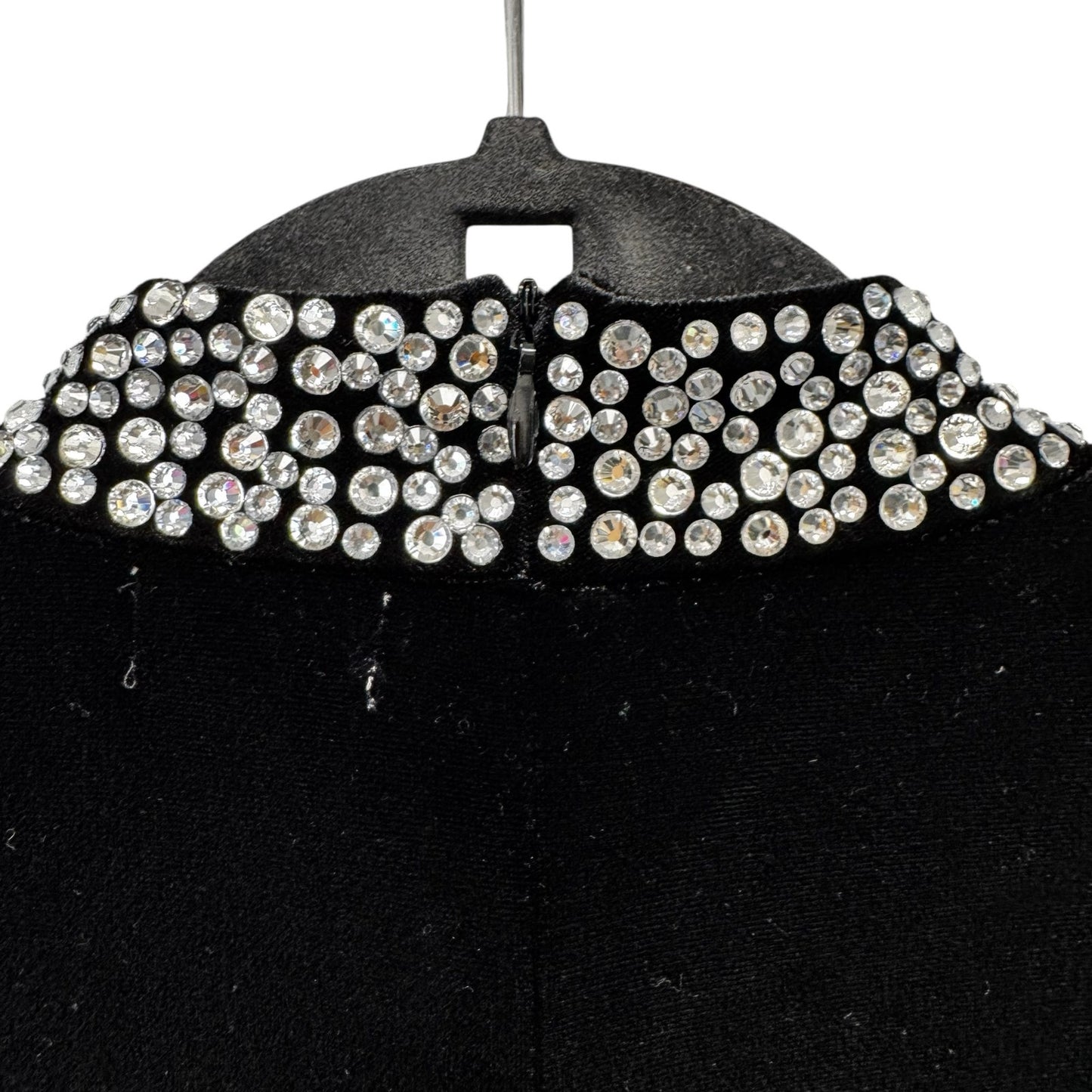 NWT L’Agence Black Madelyn Crystal-Embellished Mock Neck Sleeveless Top Small