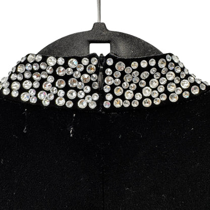 NWT L’Agence Black Madelyn Crystal-Embellished Mock Neck Sleeveless Top Small