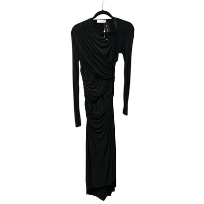 NWT Zimmermann Black Illustration Asymmetrical Gathered Midi Dress Womens US 4