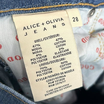 Alice + Olivia Jeans Heart and Soul Good High Rise Ankle Tie Jeans Womens 28