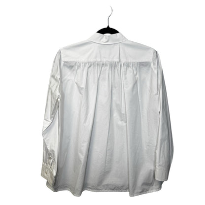 Tory Burch White Long Cuff Sleeve Button Front Cotton Poplin Shirt Womens Small