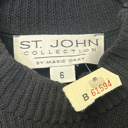 NWD St. John Collection by Marie Gray Black Wool Blend Sleeveless Dress Womens 6