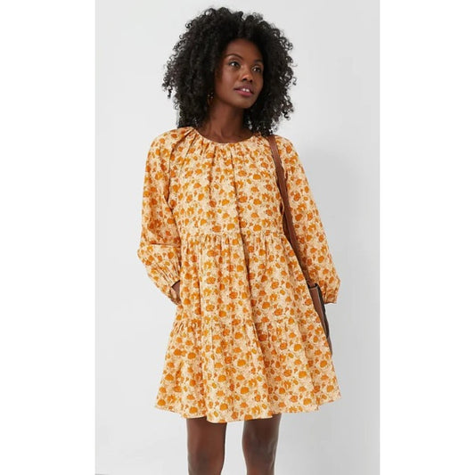 NWT Tuckernuck Hyancinth House Burnt Orange Floral Brynn Mini Dress Womens XS